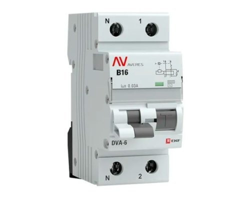 DVA-6 1P+N 16А B 30мА AC 6кА AVERES (rcbo6-1pn-16B-30-ac-av)