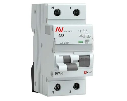 DVA-6 1P+N 32А C 30мА A 6кА AVERES (rcbo6-1pn-32C-30-a-av)