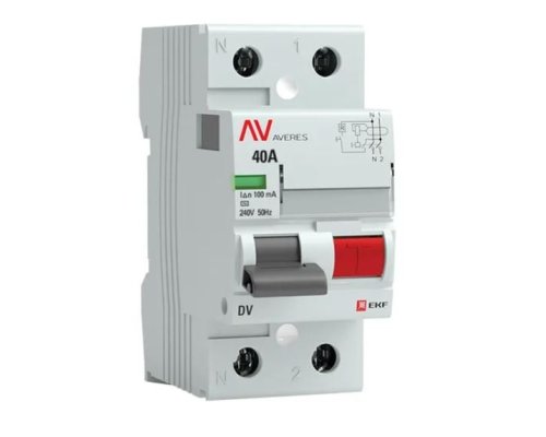 DV 2P 40А 100мА AC 6kA AVERES (rccb-2-40-100-ac-av)