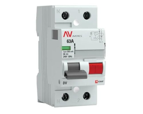 DV 2P (S) 63А 300мА AC 6kA AVERES (rccb-2-63-300-s-av)