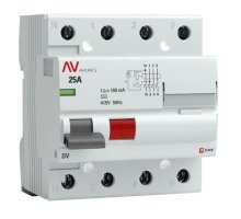 DV 4P 25А 100мА AC 6kA AVERES (rccb-4-25-100-ac-av)