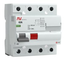 DV 4P 63А 100мА AC 6kA AVERES (rccb-4-63-100-ac-av)