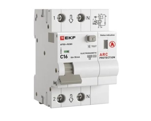 УЗДП + АВДТ 1P+N 16А 30мА С А 6 кА PROXIMA (afdd-rcbo-2-16C-30em-pro)