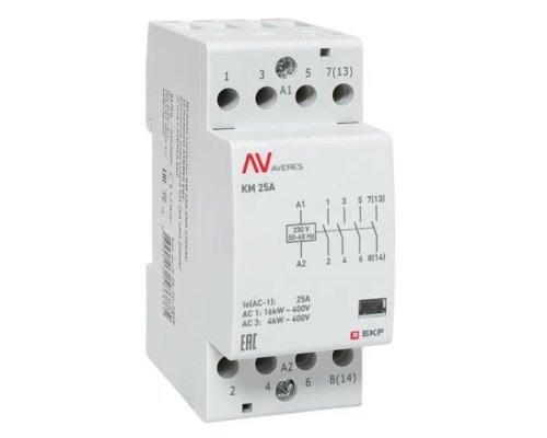 КМ 25А 4NO 230В АС (2 мод.) AVERES (km-av-2-25-40-230V)