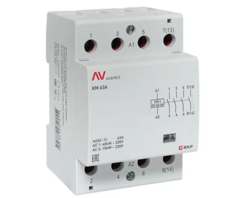 КМ 63А 4NO 230В АС (3 мод.) AVERES (km-av-3-63-40-230V)