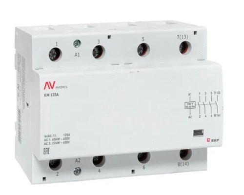 КМ 125А 4NO 230В АС (6 мод.) AVERES (km-av-6-125-40-230V)