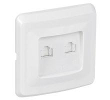 Розетка компьютерная 2-местная VEGA RJ45 РК10-2-ВБ кат.5е скрытой установки белый (EKV25-K01-DM)