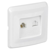 Розетка 2-местная VEGA RJ11/RJ45 РК/Т12-ВБ скрытой установки белый (EIV20-K01-DM)