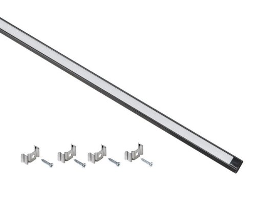 Профиль алюминиевый для LED ленты 1607 2м опал черный (LSADD1607-SET1-2-N1-1-K02)
