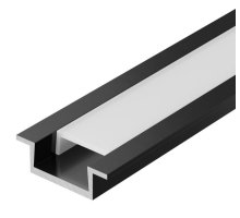 Профиль алюминиевый для LED ленты 2207 2м опал черный (LSADD2207-SET1-2-V4-1-K02)