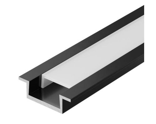 Профиль алюминиевый для LED ленты 2207 2м опал черный (LSADD2207-SET1-2-V4-1-K02)