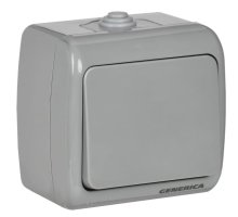 AQUATIC выключатель 1-клавишный ВС-20-1-0-А открытой установки IP54 серый (EVA10-K03-10-54)