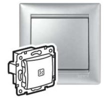 Valena DIY выключатель 1-клавишный с подсветкой, скрытой установки, алюминий (694340)
