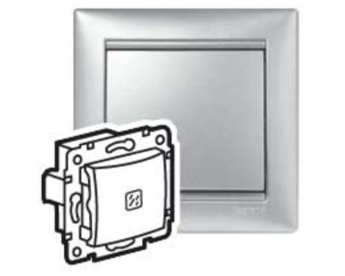 Valena DIY выключатель 1-клавишный с подсветкой, скрытой установки, алюминий (694340)