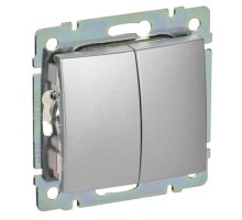 Valena DIY выключатель 2-клавишный, скрытой установки, алюминий (694337)