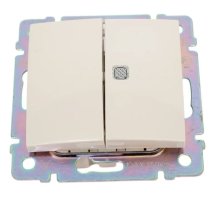 Valena DIY выключатель 2-клавишный с индикацией, скрытой установки, слоновая кость (695606)