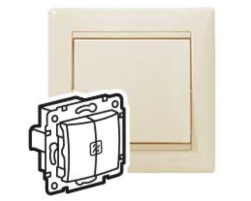 Valena DIY выключатель 2-клавишный с подсветкой, скрытой установки, слоновая кость (695630)