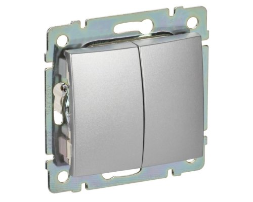 Valena DIY переключатель 2-клавишный, скрытой установки, алюминий (694339)