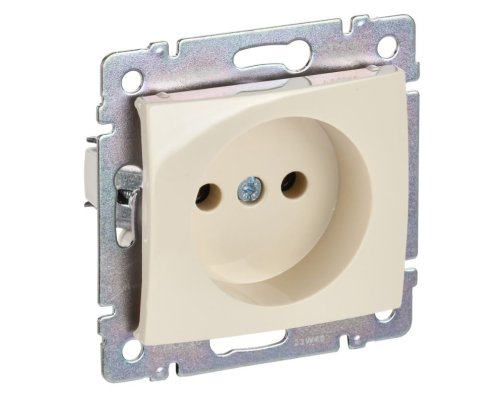 Valena DIY розетка 1-местная без заземления без защитных шторок, скрытой установки, слоновая кость (695611)