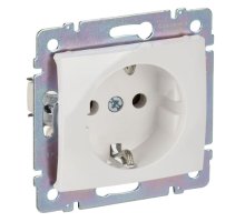 Valena DIY розетка 1-местная с заземлением с защитными шторками, скрытой установки, белый (694269)