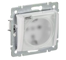 Valena DIY розетка 1-местная с заземлением с защитными шторками, IP44, скрытой установки, белый (695641)