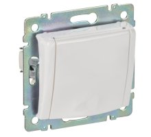 Valena DIY розетка 1-местная с заземлением с защитными шторкамии и крышкой, скрытой установки, белый (694270)