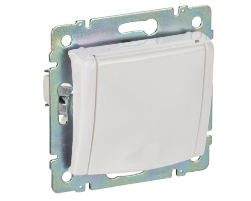 Valena DIY розетка 1-местная с заземлением с защитными шторкамии и крышкой, скрытой установки, белый (694270)