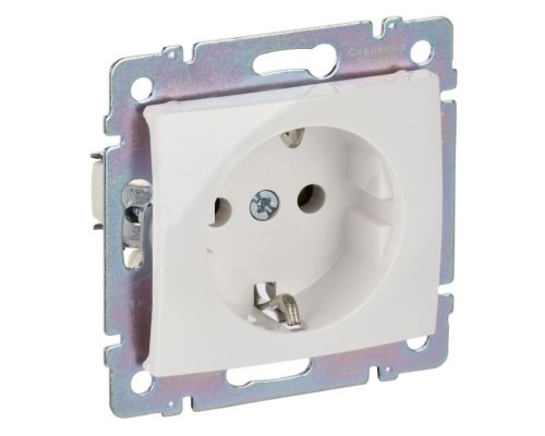 Valena DIY розетка 1-местная с заземлением без защитных шторок, скрытой установки, белый (694280)
