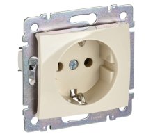 Valena DIY розетка 1-местная с заземлением без защитных шторок, скрытой установки, слоновая кость (695612)