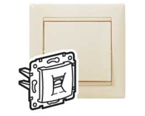Valena DIY розетка телефонная 2хRJ11, скрытой установки, слоновая кость (696742)