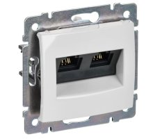 Valena DIY розетка компьютерная 2хRJ45, Cat.5Е UTP, скрытой установки, белый (694292)