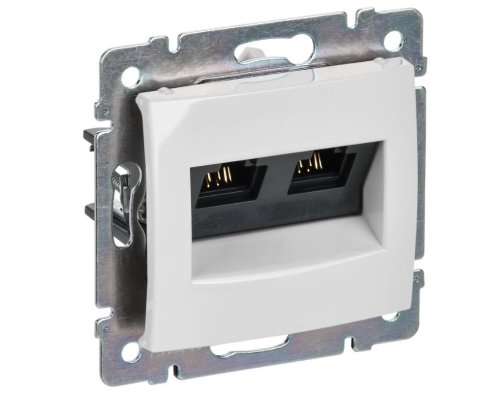 Valena DIY розетка компьютерная 2хRJ45, Cat.5Е UTP, скрытой установки, белый (694292)