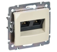 Valena DIY розетка компьютерная 2хRJ45, Cat.5Е UTP, скрытой установки, слоновая кость (695626)