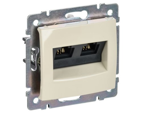 Valena DIY розетка компьютерная 2хRJ45, Cat.5Е UTP, скрытой установки, слоновая кость (695626)