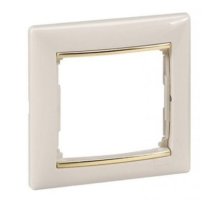 Valena DIY рамка 1-местная, слоновая кость/золотой штрих (695646)