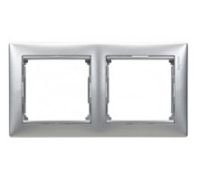 Valena DIY рамка 2-местная, белый серебряный штрих (694247)