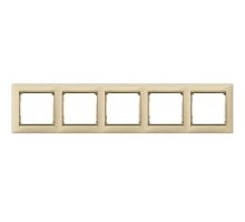 Valena DIY рамка 5-местная, слоновая кость/золотой штрих (695650)