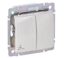 Valena переключатель 2-клавишный, IP44, скрытой установки, белый (770098)