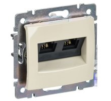 Valena розетка компьютерная 2хRJ45, Cat.6 UTP, скрытой установки, слоновая кость (774147)