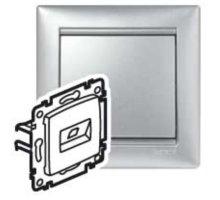 Valena розетка компьютерная 2хRJ45, Cat.6 UTP, скрытой установки, алюминий (770247)