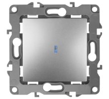Выключатель 1-кл. с подсветкой IP20 12-1102-03 250В 10АХ алюминий ЭРА (Б0014635)