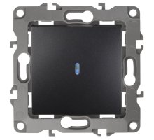 Выключатель 1-кл. с подсветкой IP20 12-1102-05 250В 10АХ антрацит ЭРА (Б0014637)