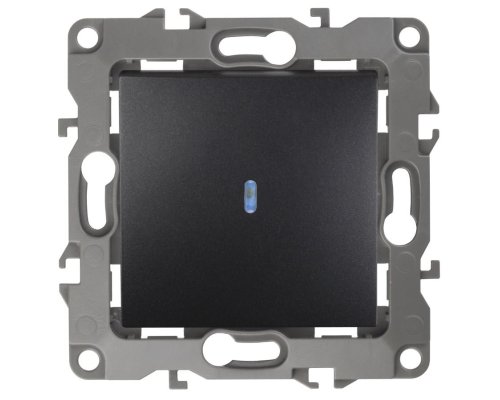 Выключатель 1-кл. с подсветкой IP20 12-1102-05 250В 10АХ антрацит ЭРА (Б0014637)