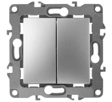 Выключатель 2-кл. IP20 12-1104-03 250В 10АХ алюминий ЭРА (Б0014647)