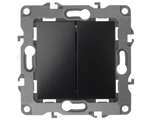 Выключатель 2-кл. IP20 12-1104-05 250В 10АХ антрацит ЭРА (Б0014649)