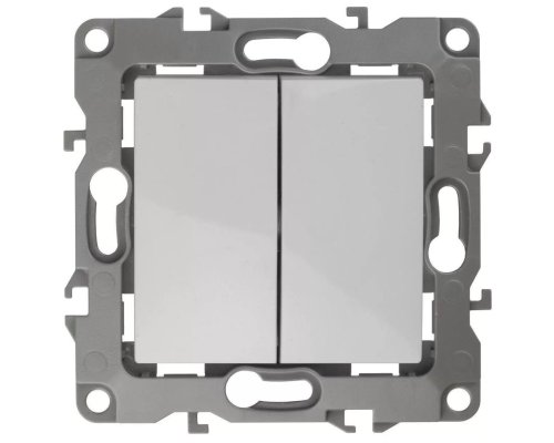 Переключатель двойной IP20 12-1106-01 250В 10АХ белый ЭРА (Б0014663)