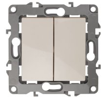 Переключатель двойной IP20 12-1106-02 250В 10АХ слоновая кость ЭРА (Б0014664)