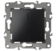 Переключатель двойной IP20 12-1106-05 250В 10АХ антрацит ЭРА (Б0014667)