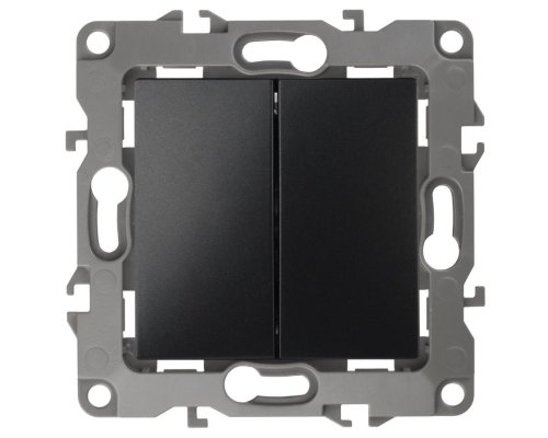 Переключатель двойной IP20 12-1106-05 250В 10АХ антрацит ЭРА (Б0014667)