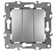 Выключатель 3-кл. IP20 12-1107-03 250В 10АХ алюминий ЭРА (Б0014671)